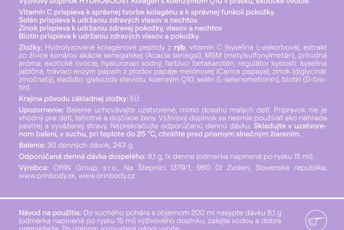 (A32) 3x ORIN HYDROBOOST Kolagen s koenzymem Q10